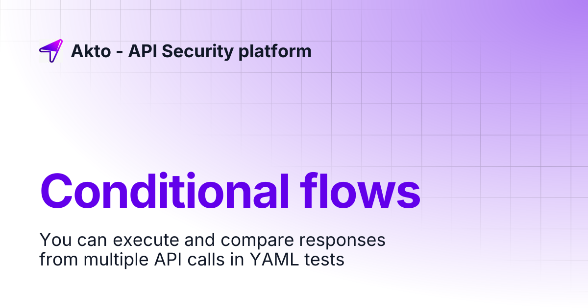 Conditional flows | Akto - API Security platform